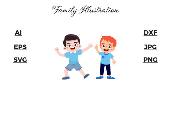 Download Family Two Children Illustration Arts - Illustration art Collection