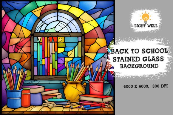 Download Stained Glass Back to School Background - Background Collection