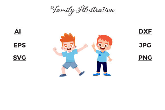 Download Family Two Children Illustration Arts - Illustration art Collection