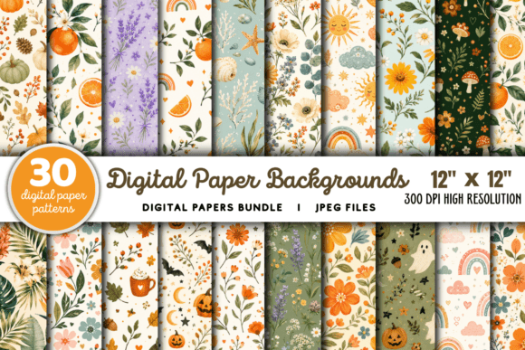 Download Digital Paper Backgrounds Bundle - Background Collection