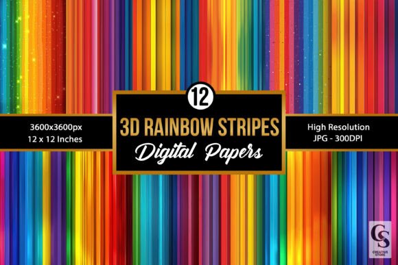 Download 3D Rainbow Stripes Seamless Patterns - Rainbow stripes Collection