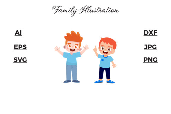 Download Family Two Children Illustration Arts - Illustration art Collection