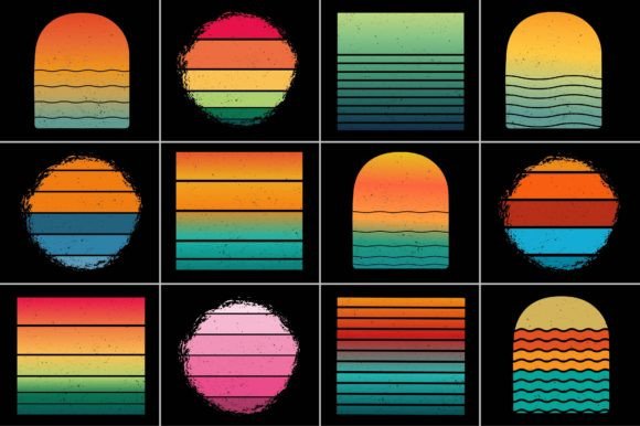 Download Sunset Retro Background for T-Shirt - Premium Resources