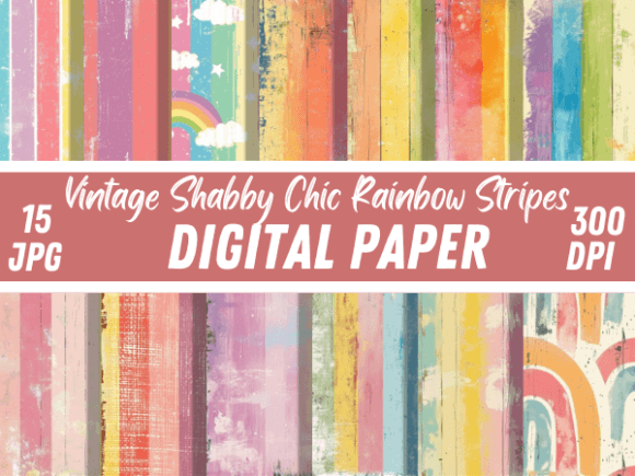 Download Distressed Shabby Chic Rainbow Stripes - Rainbow stripes Collection